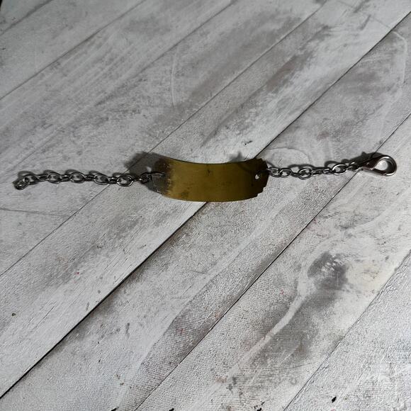 Vintage 1930s-1940s Industrial Salvage Locker Tag Up-cycled Bracelet – Lucky #7‎ - Picture 6 of 8